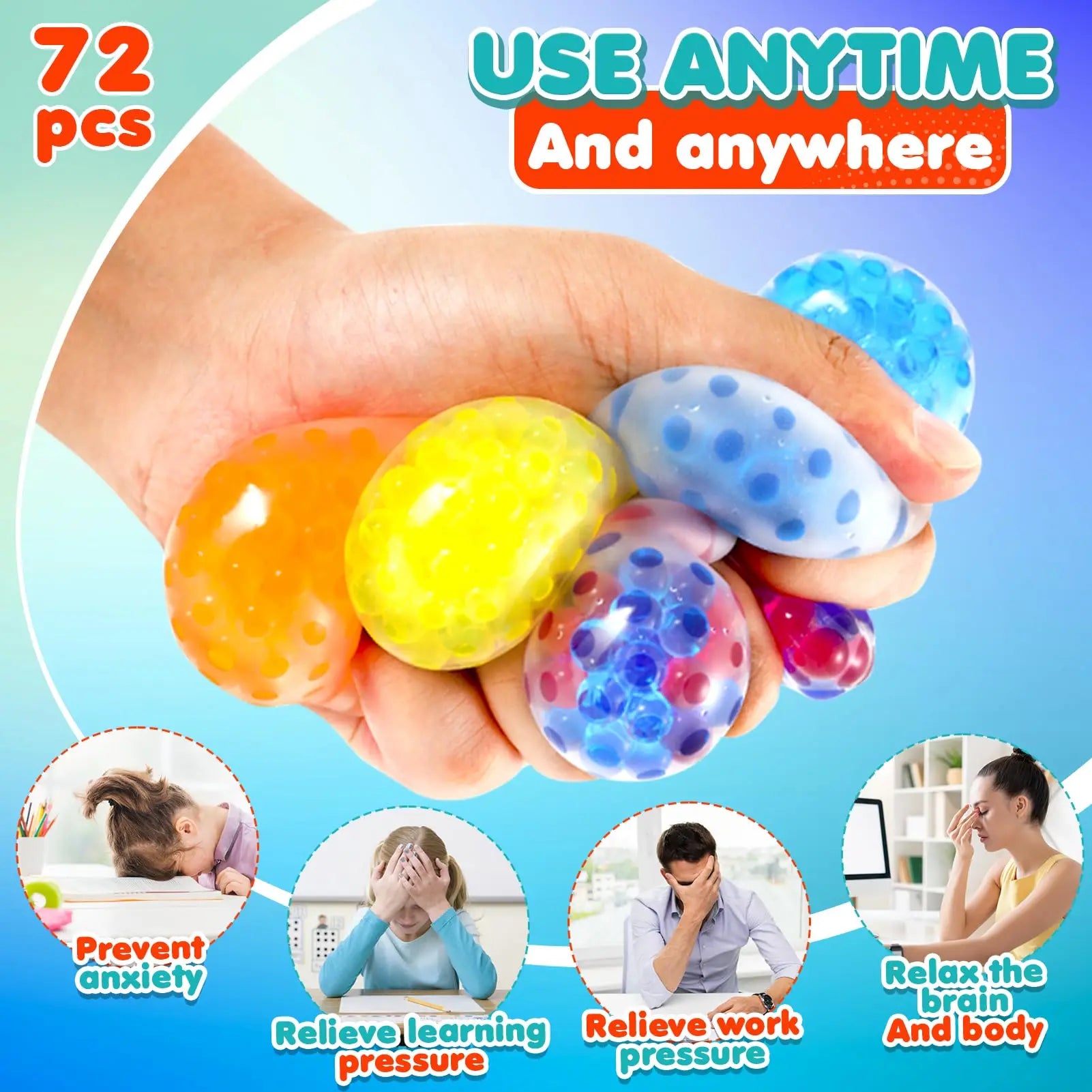 5-80 Pezzi Palline Gel Antistress