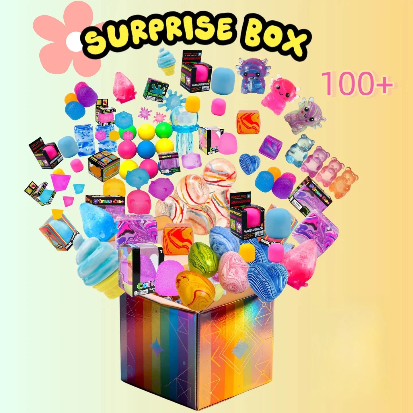 Scatola Sorpresa Squishy – 100+ Personaggi Antistress Assortiti | Blind Box Misteriosa